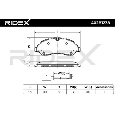 Bremsbeläge Satz RIDEX 402B1238 402B1238 - foto 6