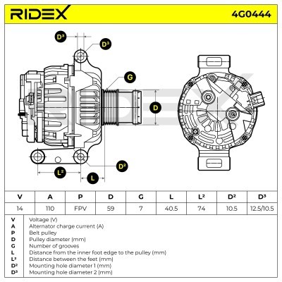 Generator RIDEX 4G0444 4G0444 - foto 7