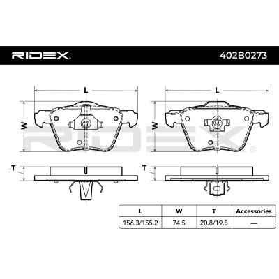 Bremsbeläge Satz RIDEX 402B0273 402B0273 - foto 4