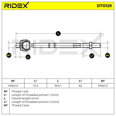 Lenkstange RIDEX 51T0129 51T0129 - foto 5
