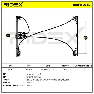 Fensterheber RIDEX 1561W0362 1561W0362 - foto 6
