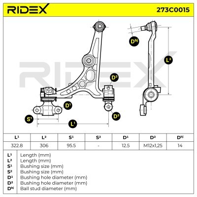 Querlenker RIDEX 273C0015 273C0015 - foto 7