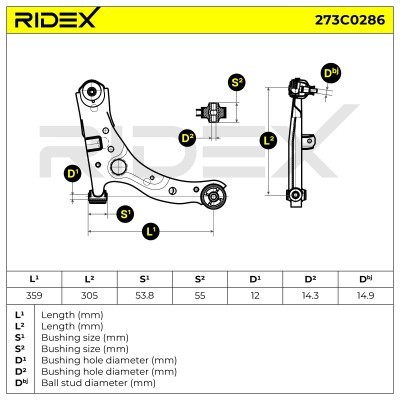 Querlenker RIDEX 273C0286 273C0286 - foto 6