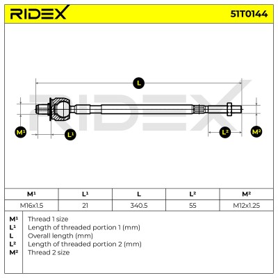 Lenkstange RIDEX 51T0144 51T0144 - foto 7