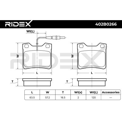 Bremsbeläge Satz RIDEX 402B0266 402B0266 - foto 8