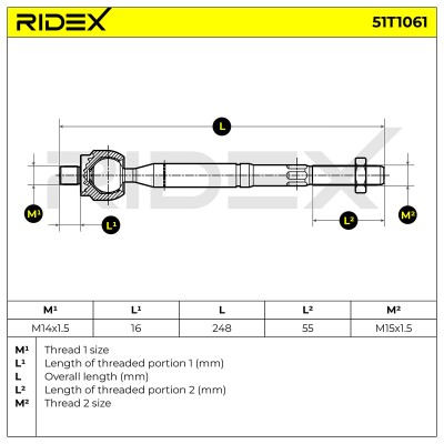 Lenkstange RIDEX 51T1061 51T1061 - foto 5