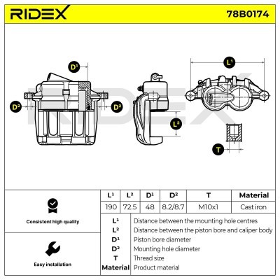 Bremssattel RIDEX 78B0174 78B0174 - foto 5