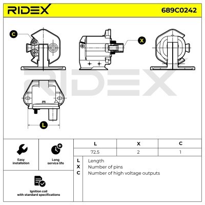 Zündspule RIDEX 689C0242 689C0242 - foto 7
