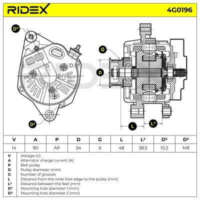 Generator RIDEX 4G0196 4G0196 - foto 6