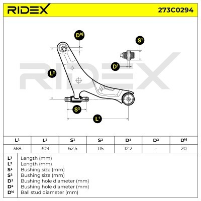 Querlenker RIDEX 273C0294 273C0294 - foto 3
