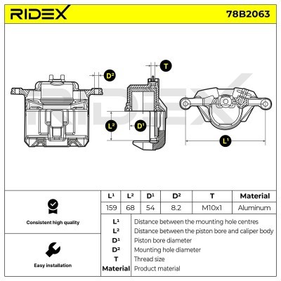 Bremssattel RIDEX 78B2063 78B2063 - foto 6