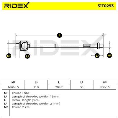 Lenkstange RIDEX 51T0293 51T0293 - foto 7