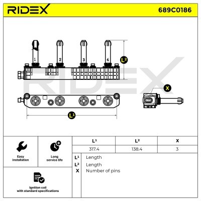 Zündspule RIDEX 689C0186 689C0186 - foto 4