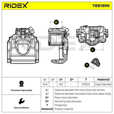 Bremssattel RIDEX 78B1896 78B1896 - foto 6