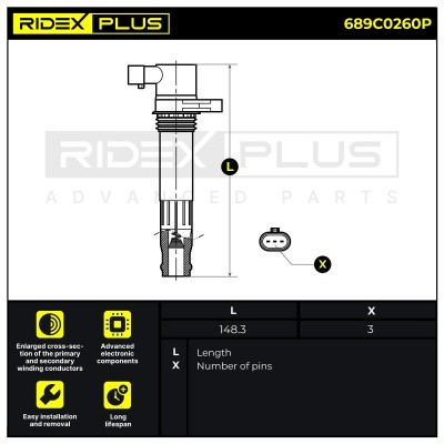 Zündspule RIDEX 689C0260P 689C0260P - foto 8