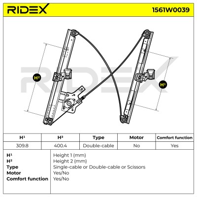 Fensterheber RIDEX 1561W0039 1561W0039 - foto 2