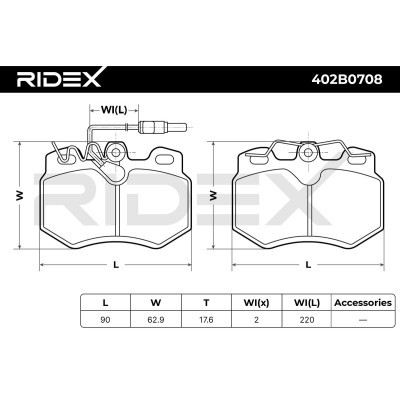Bremsbeläge Satz RIDEX 402B0708 402B0708 - foto 6