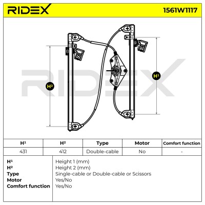 Fensterheber RIDEX 1561W1117 1561W1117 - foto 6