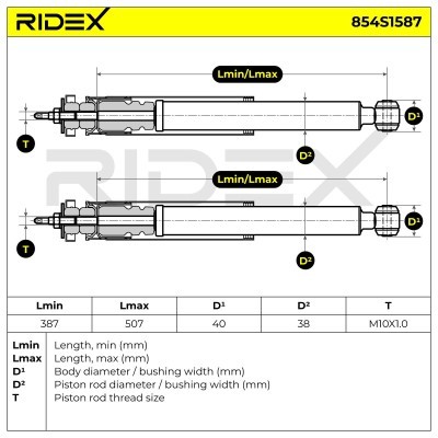 Stoßdämpfer RIDEX 854S1587 854S1587 - foto 7