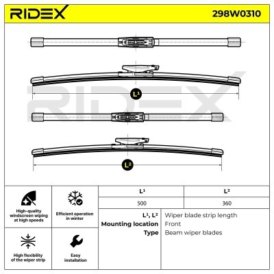 Wischblatt RIDEX 298W0310 298W0310 - foto 7