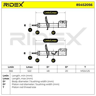 Stoßdämpfer RIDEX 854S2056 854S2056 - foto 8