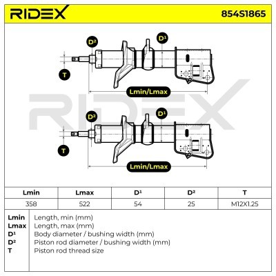 Stoßdämpfer RIDEX 854S1865 854S1865 - foto 6