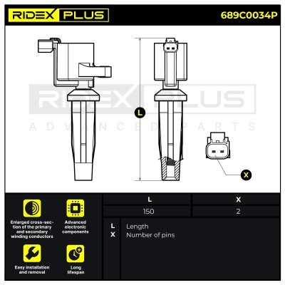 Zündspule RIDEX 689C0034P 689C0034P - foto 8