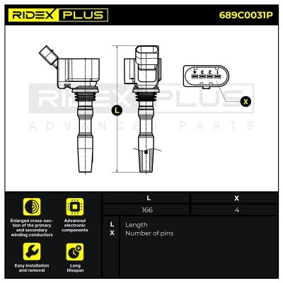 Zündspule RIDEX 689C0031P 689C0031P - foto 3
