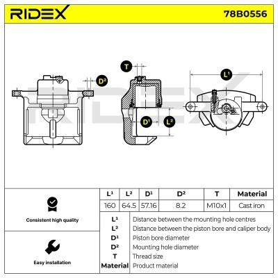 Bremssattel RIDEX 78B0556 78B0556 - foto 5