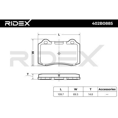 Bremsbeläge Satz RIDEX 402B0885 402B0885 - foto 11