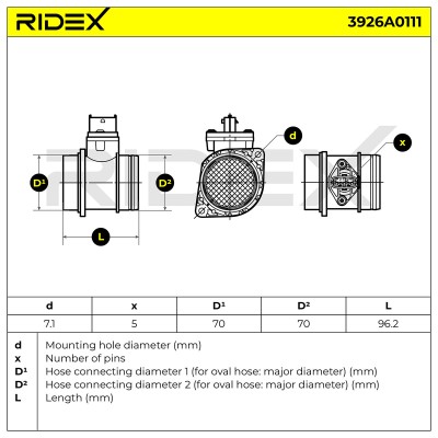 Luftmassenmesser RIDEX 3926A0111 3926A0111 - foto 6