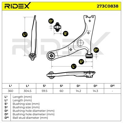Querlenker RIDEX 273C0838 273C0838 - foto 5