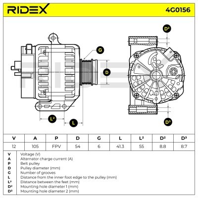 Generator RIDEX 4G0156 4G0156 - foto 6
