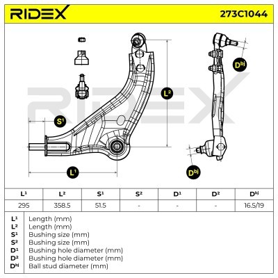 Querlenker RIDEX 273C1044 273C1044 - foto 6