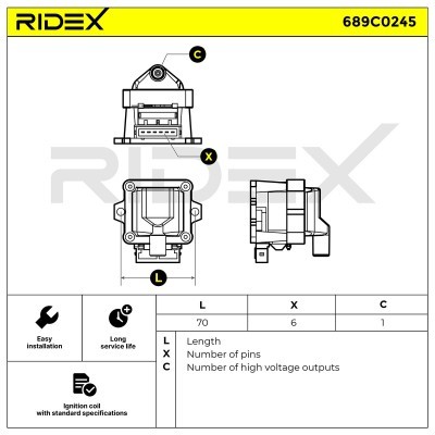 Zündspule RIDEX 689C0245 689C0245 - foto 2