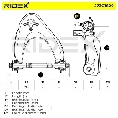 Querlenker RIDEX 273C1829 273C1829 - foto 8