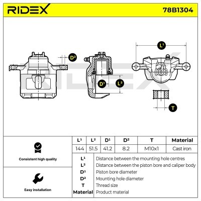 Bremssattel RIDEX 78B1304 78B1304 - foto 6