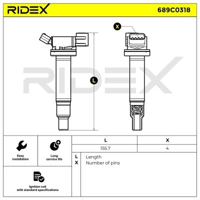 Zündspule RIDEX 689C0318 689C0318 - foto 6