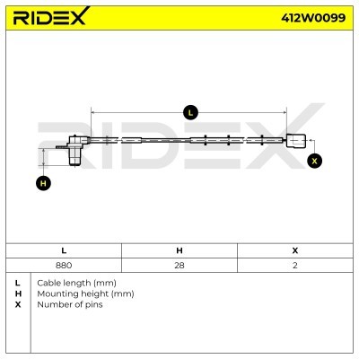 ABS Sensor RIDEX 412W0099 412W0099 - foto 6