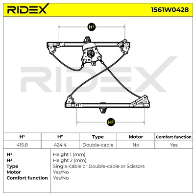 Fensterheber RIDEX 1561W0428 1561W0428 - foto 7