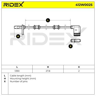 ABS Sensor RIDEX 412W0025 412W0025 - foto 6
