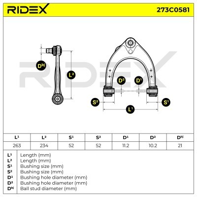 Querlenker RIDEX 273C0581 273C0581 - foto 5