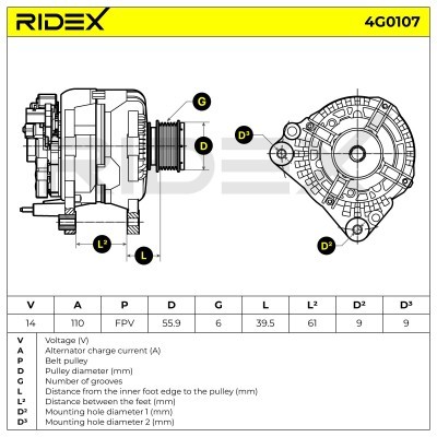 Generator RIDEX 4G0107 4G0107 - foto 7
