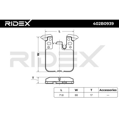 Bremsbeläge Satz RIDEX 402B0939 402B0939 - foto 7