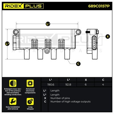 Zündspule RIDEX 689C0157P 689C0157P - foto 8