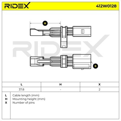 ABS Sensor RIDEX 412W0128 412W0128 - foto 5