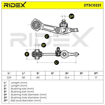 Querlenker RIDEX 273C0221 273C0221 - foto 4