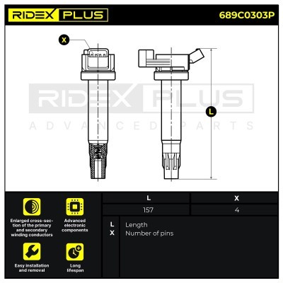 Zündspule RIDEX 689C0303P 689C0303P - foto 8