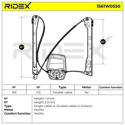 Fensterheber RIDEX 1561W0550 1561W0550 - foto 5