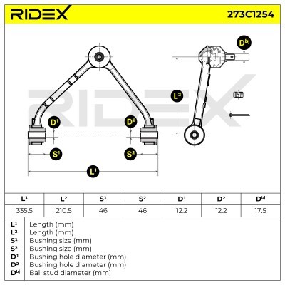 Querlenker RIDEX 273C1254 273C1254 - foto 5